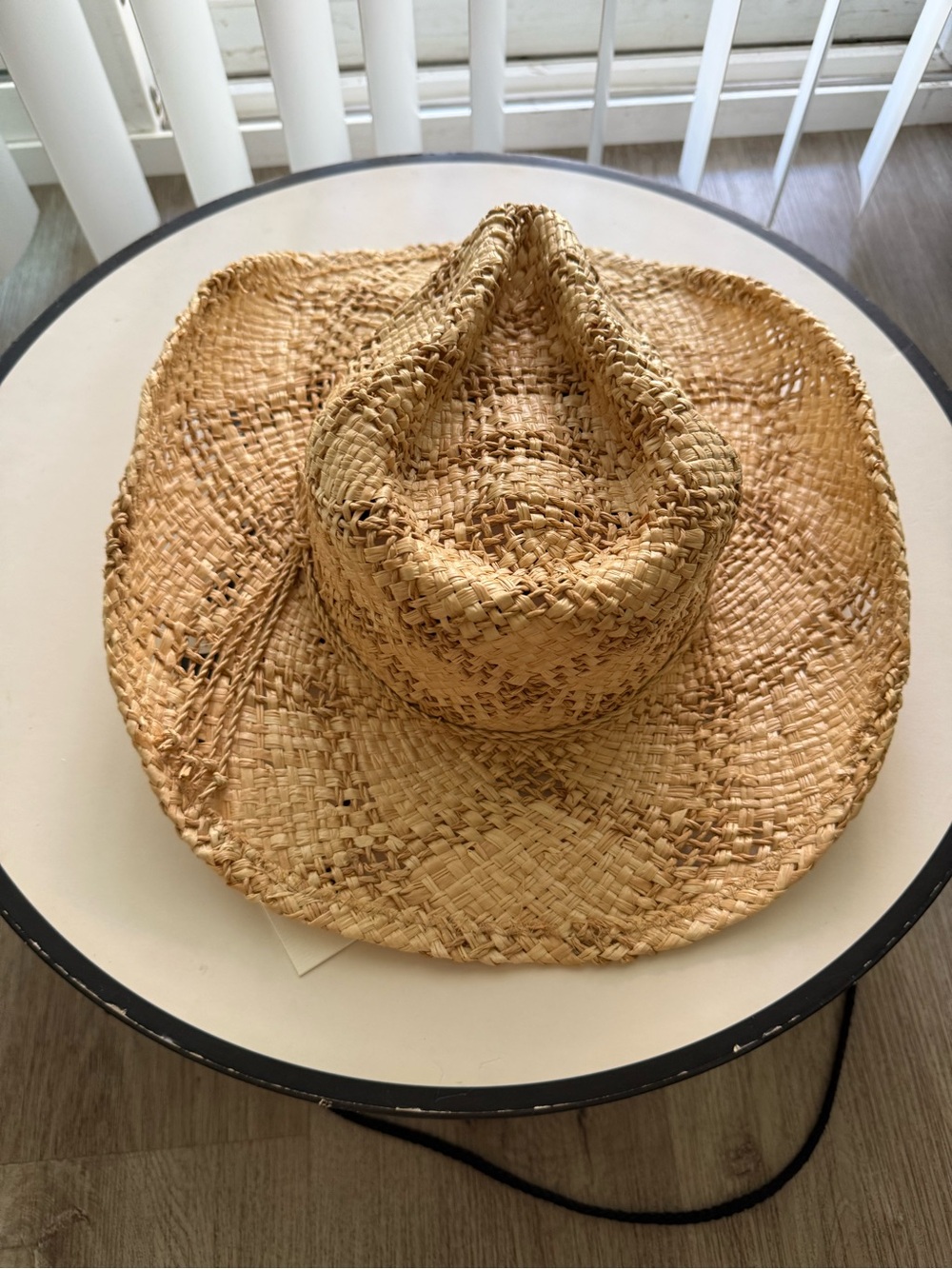 lack of color sundance tan straw raffia cowboy fedora crown summer sun hat small - Picture 3 of 6